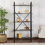 Nordure Estantería Wood Black, Negro - Tablero Melamina y Metal, 90x180x33.5 cm